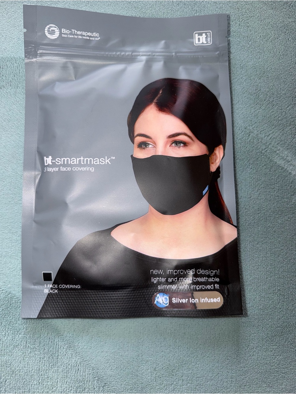 bt-smartmask Black Silver ion Women's Face Mask
